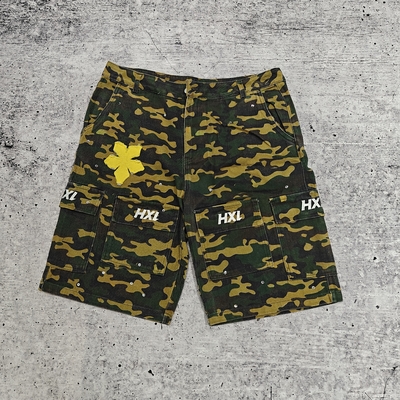 Niestandardowe nowe spodnie Cavas Twill Denim 100% bawełniane Streetwear Summer Hunting Embroidery Cargo Camo Jean Shorts dla mężczyzn